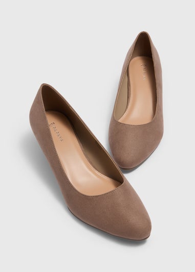 Taupe Wedge Court Heels