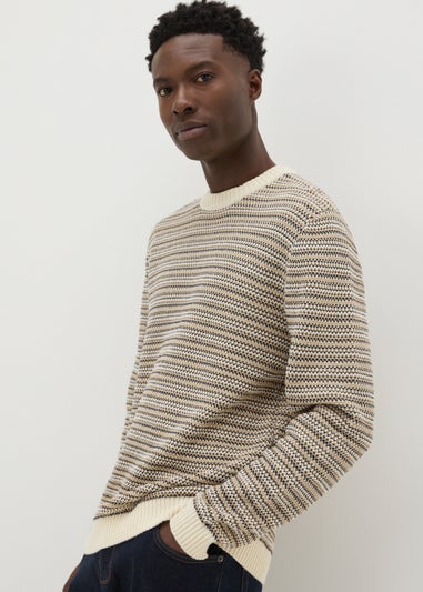 Ecru Stitch Stripe Knit Jumper