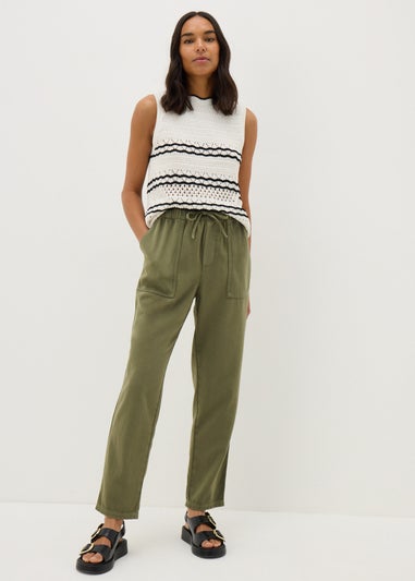 Khaki Utility Tapered Trousers