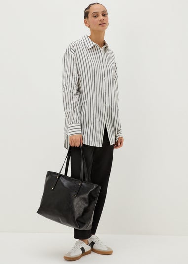 Black Soft PU Tote Bag