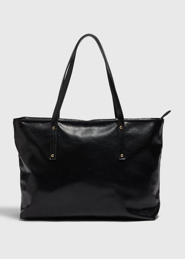 Black Soft PU Tote Bag