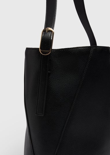 Black Bucket Tote Bag