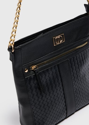 Black Large Stud Messenger Bag