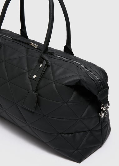 Black Quilted Weekender Bag