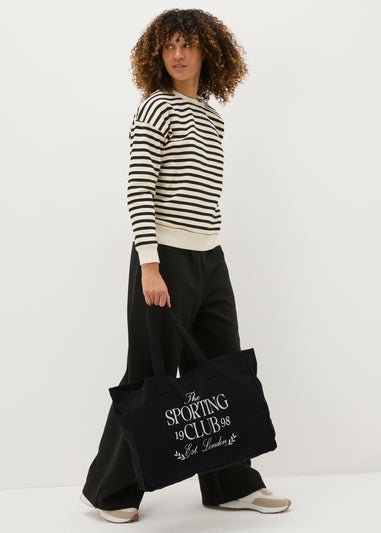 Black Sporting Club Canvas Tote Bag