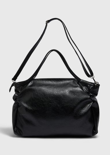 Black Stud Slouch Tote Bag