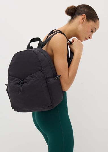 Black Toggle Front Backpack