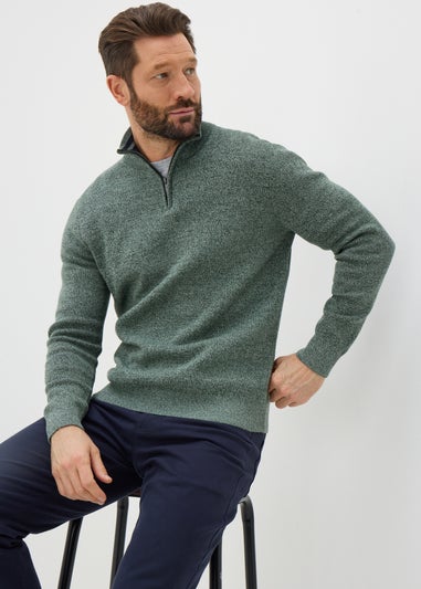 Lincoln Green 1/4 Zip Knitted Jumper