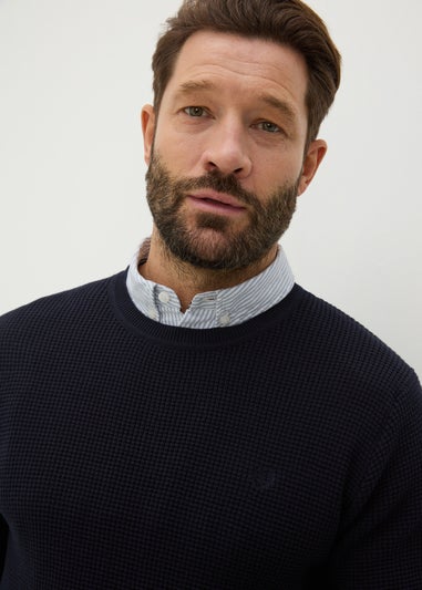 Lincoln Navy Mock Knit Jumper