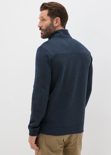 Lincoln Blue 1/4 Zip Funnel Neck Sweatshirt