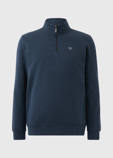 Lincoln Blue 1/4 Zip Funnel Neck Sweatshirt