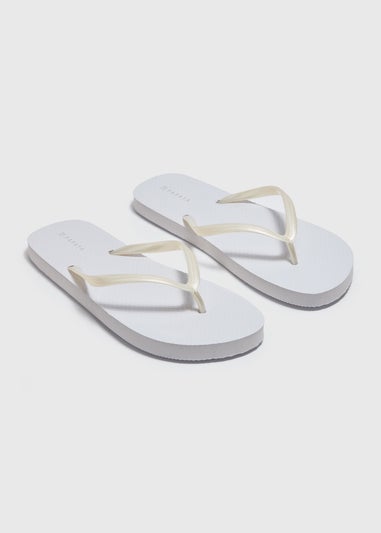 White Flip Flops