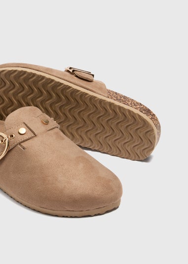 Taupe Closed Footbed Mules