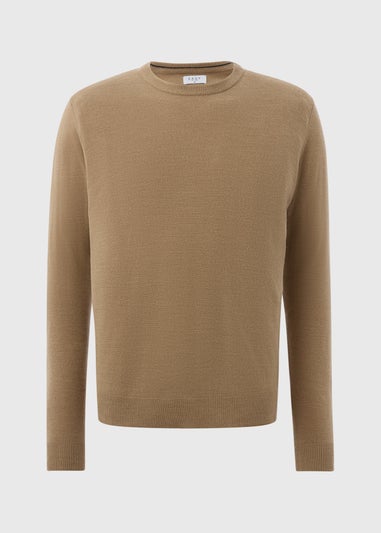 Beige Crew Neck Knit Jumper