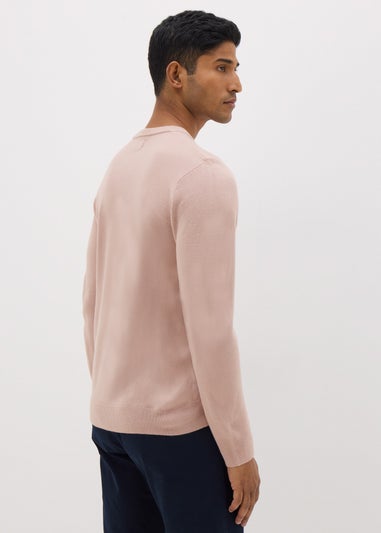 Pink Crew Neck Knit Jumper