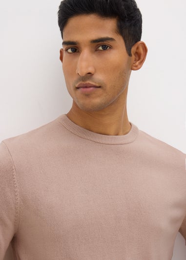 Pink Crew Neck Knit Jumper