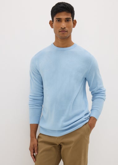 Pale Blue Crew Neck Knit Jumper