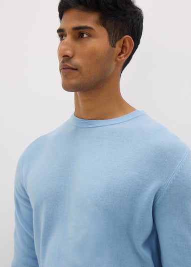 Pale Blue Crew Neck Knit Jumper