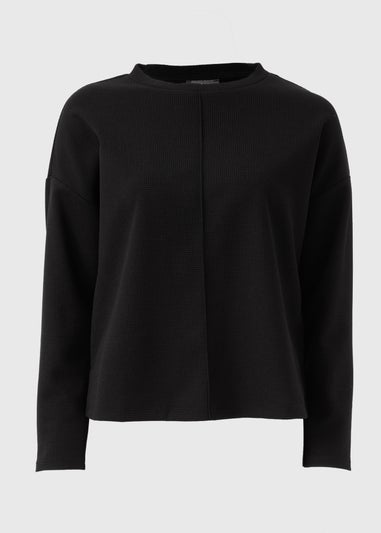 Black Waffle Long Sleeve Top