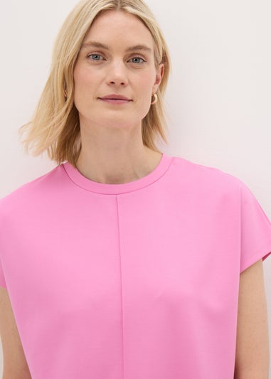 Pink Short Sleeve Ponte Top