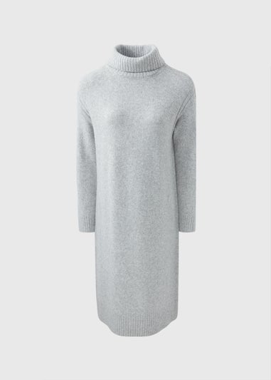 Et Vous Grey Roll Neck Knit Midi Dress