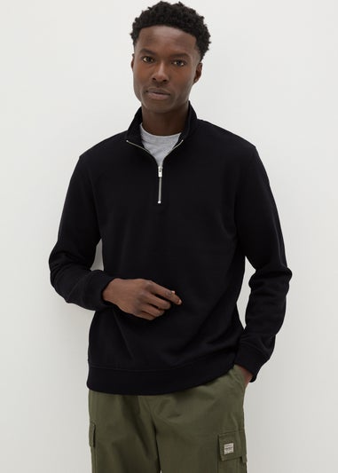 Black Funnel Zip Sweatshirt