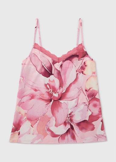 Pink Floral Soft Touch Pyjama Cami Top