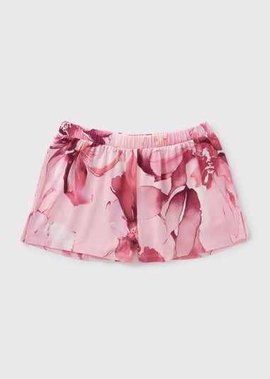 Pink Floral Soft Touch Pyjama Shorts