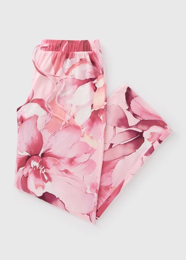 Pink Floral Soft Touch Pyjama Bottoms