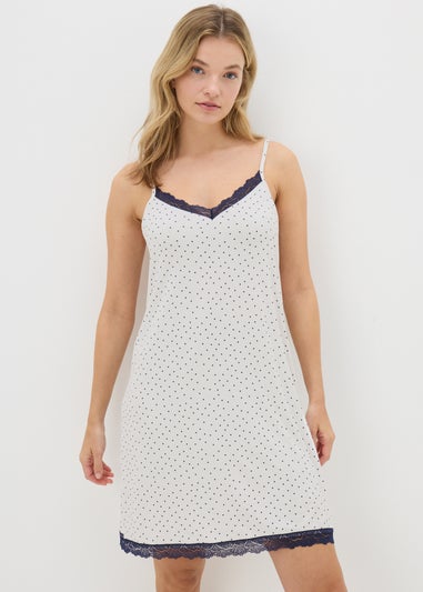 Cream Spot Chemise Nightie