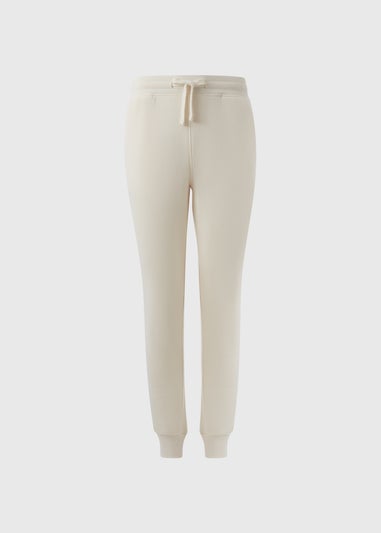 Cream Slim Fit Jogging Bottoms