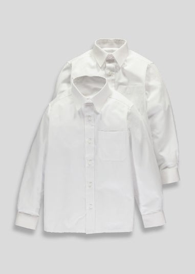 Boys 2 Pack White School Shirts (4-16yrs)