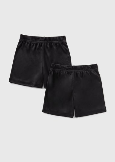 2 Pack Black Football Shorts (4-13yrs)