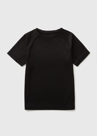 Boys Black Sports T-Shirt (4-12yrs)