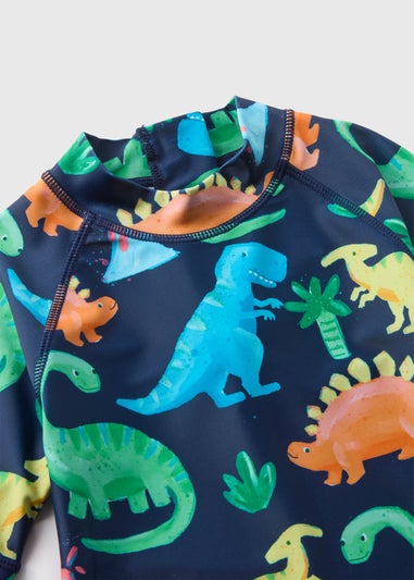 Kids Navy Dinosaur Surf Suit (1-7yrs)