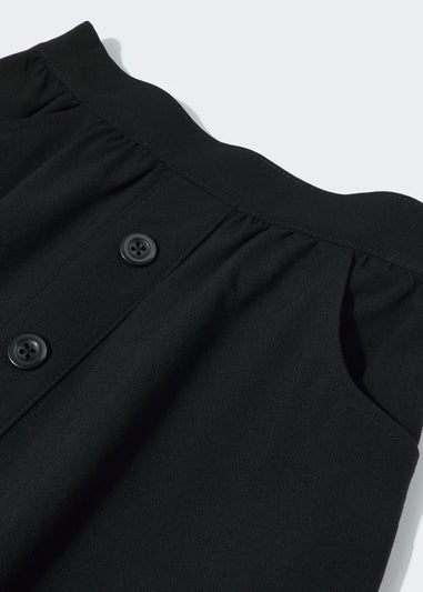 Girls Black Button Front School Skirt (3-13yrs)