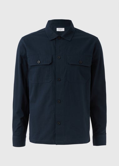 Navy Button Up Shacket