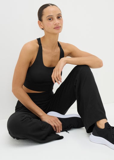 Souluxe Black Bootleg Jogging Bottoms