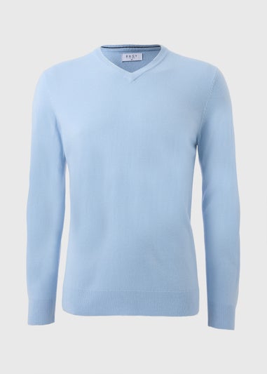 Blue Soft Touch V-Neck Jumper