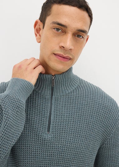 Sage 1/4 Zip Bubble Jumper