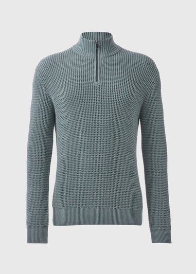 Sage 1/4 Zip Bubble Jumper