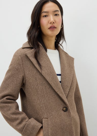 Papaya Petite Oatmeal Tailored Coat