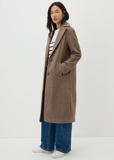 Papaya Petite Oatmeal Tailored Coat