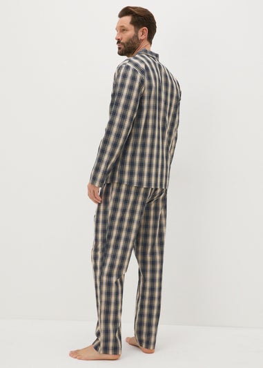 Beige Check Woven Pyjama Set