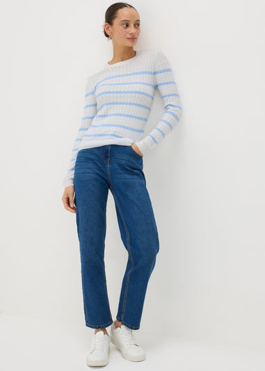 Blue Baby Cable Stripe Jumper