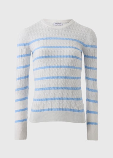 Blue Baby Cable Stripe Jumper