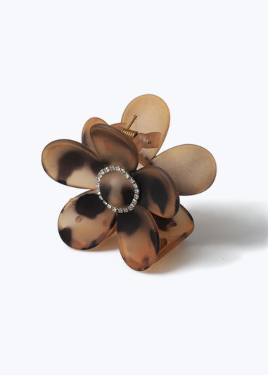 Muse Tortoise Flower Rhinestone Claw Clip