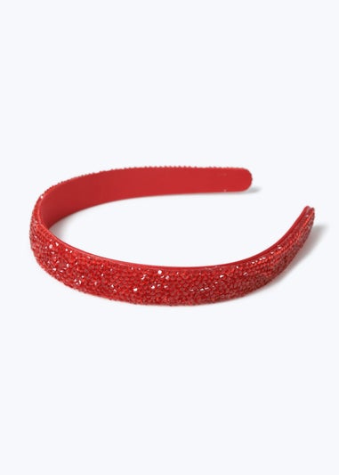 Muse Red Rhinestone Headband