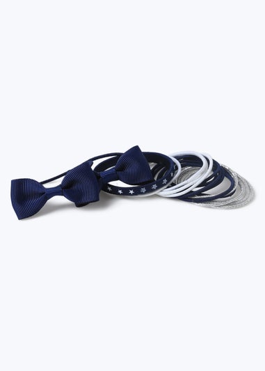 Multipack Girls Navy Bow Hair Bobbles