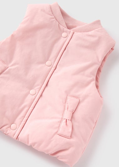 Baby Pink Bow Gilet (Newborn-23mths)